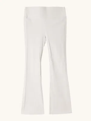 White Crop Flare Legging