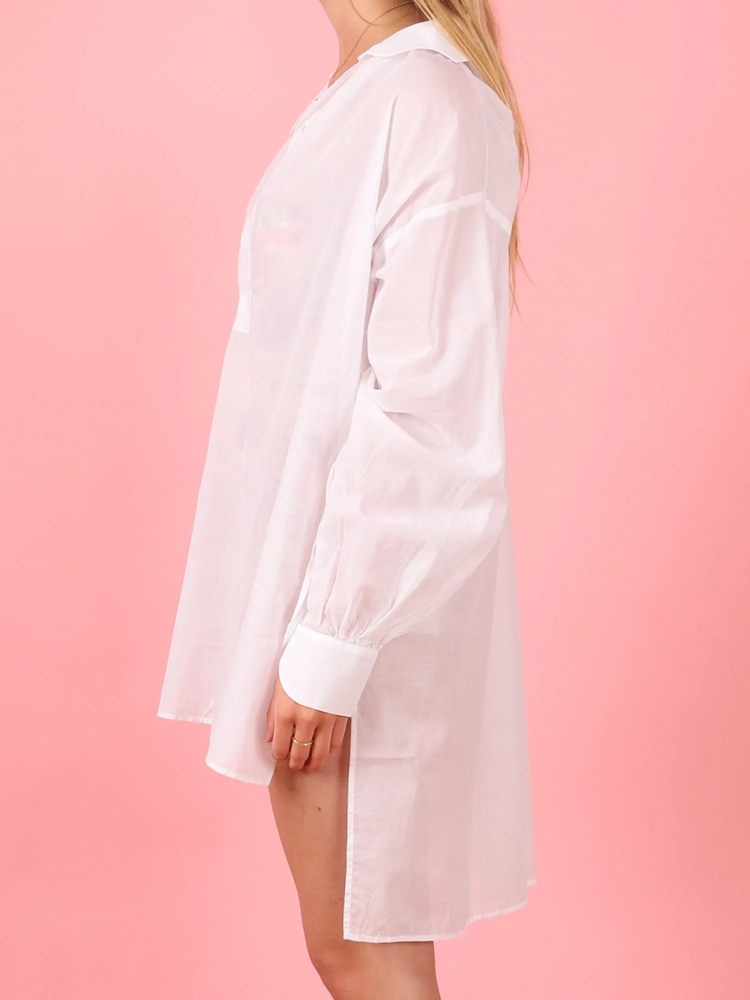 White Sheer Voile Tunic