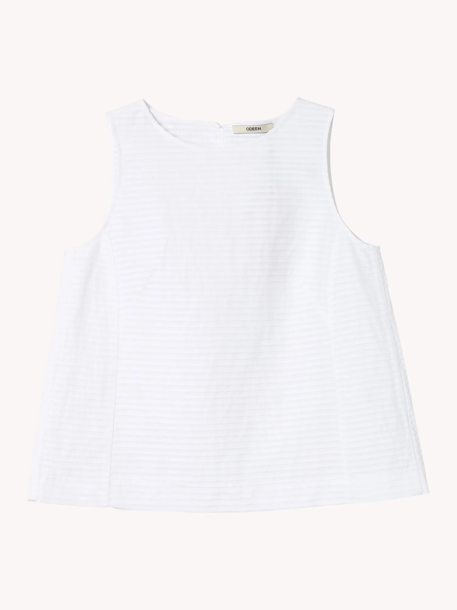 WHITE TEXTURED SLEEVELESS BLOUSE