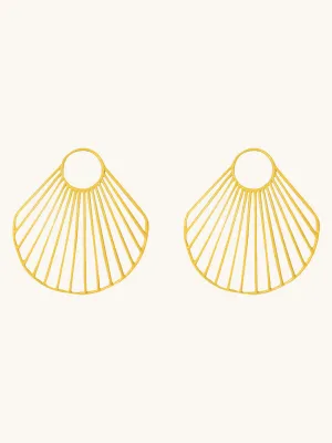 Yellow Large Clam Shell Earrings