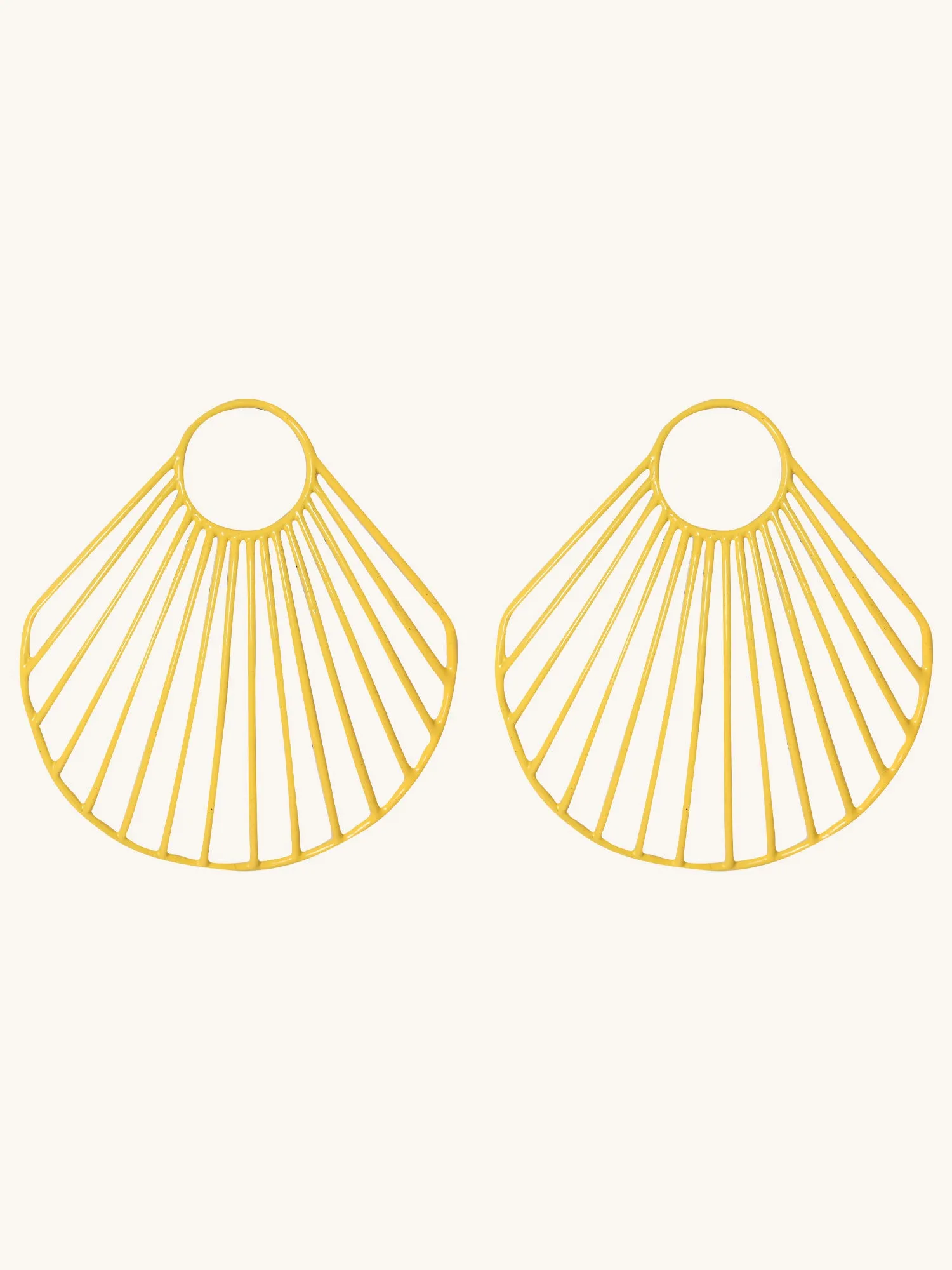 Yellow Large Clam Shell Earrings