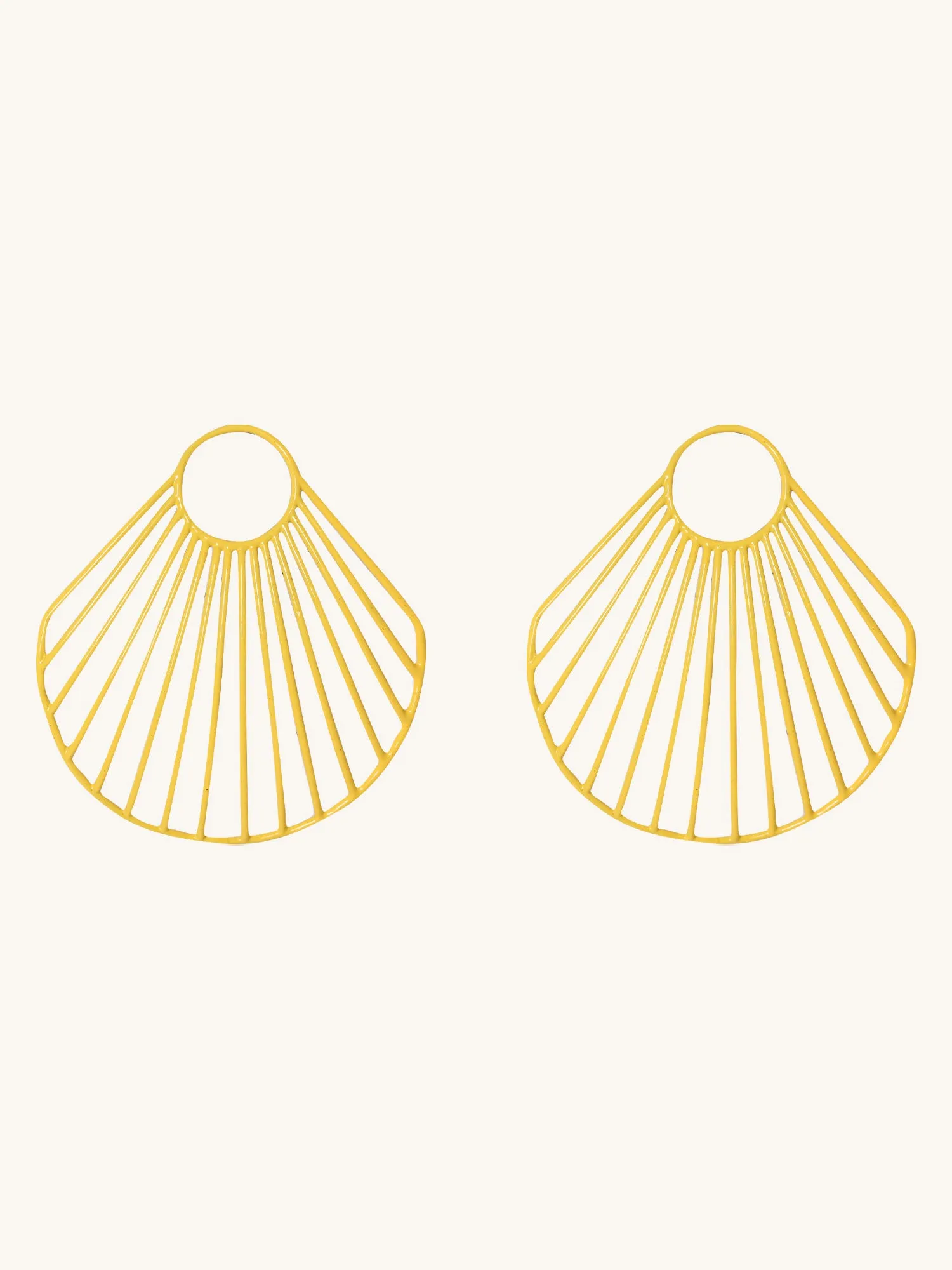 Yellow Large Clam Shell Earrings