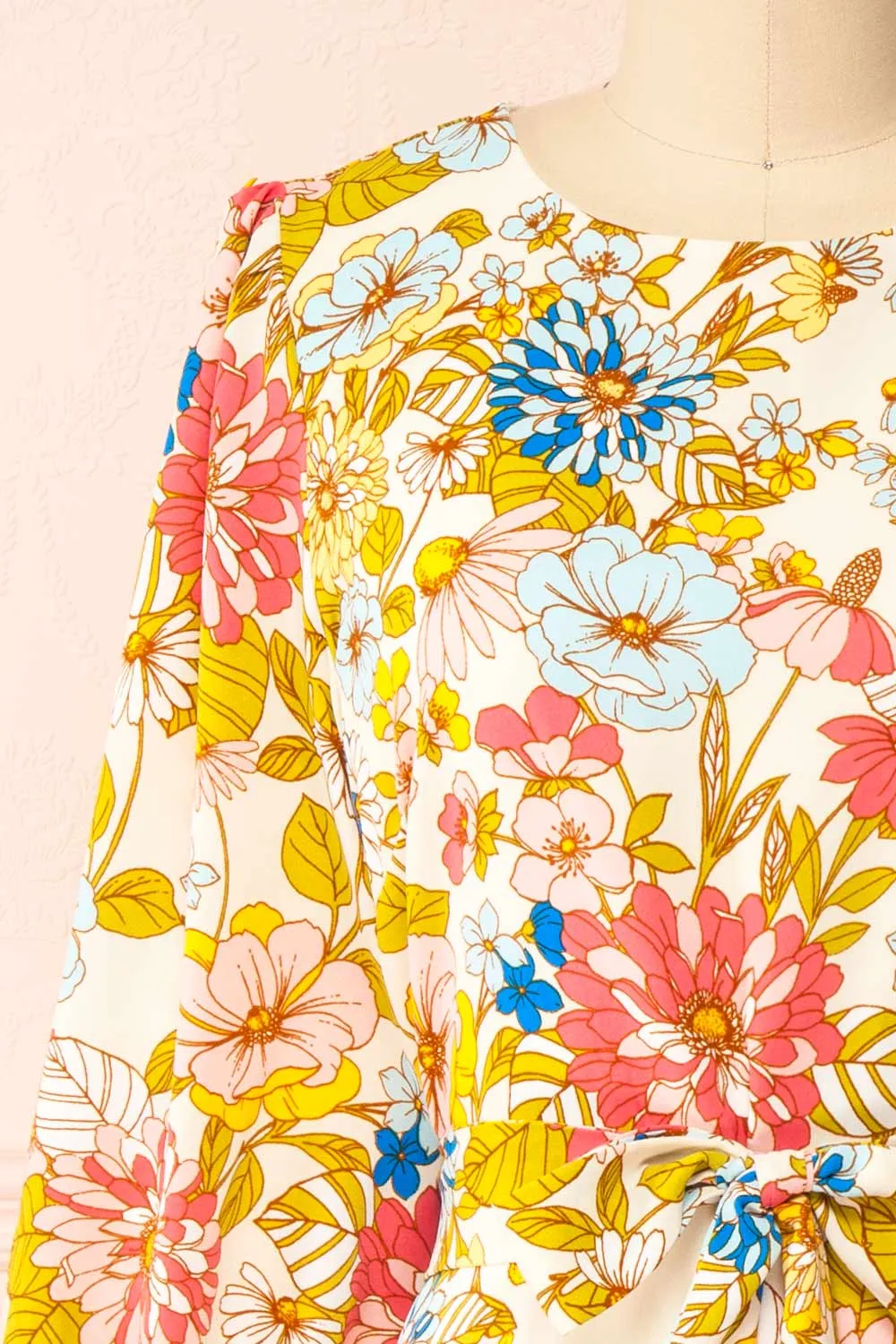 Zaira | Short Floral Dress w/ 3/4 Sleeves