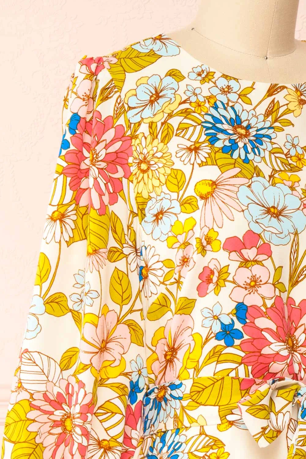Zaira | Short Floral Dress w/ 3/4 Sleeves